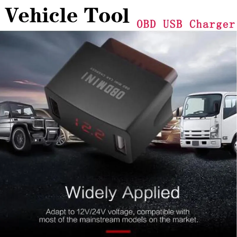 Dual usb car charger adapter obd universal charger 12v 24v led voltage display car thumb155 crop