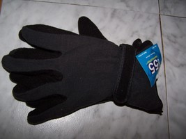 MB55 Thermalsport Mens Fleece Gray Black Winter Gloves One Size (Nwt) - £7.95 GBP