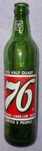 Scarce American 76 Co ACL 16 OZ 76 Green Soda Bottle B Serves 3 People - $24.95