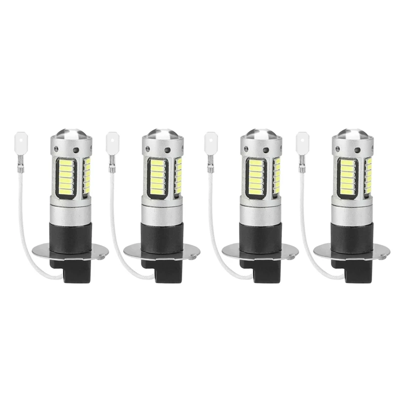 4Pcs H3 Super Bright LED Fog Driving DRL Light Bulbs Kit 6000K White - £13.51 GBP