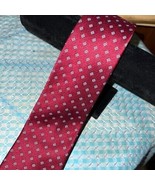 Vintage red silk blend man’s neck tie with diamond pattern - $18.81 CAD