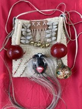 Mexican Folk Art Unusual Shaman’s Bag With Rattles, Mask &amp; Bells From Sinaloa - £127.89 GBP