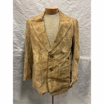 Vintage Baskin Suede Real Leather Brown Sport Coat Suit Jacket, Men&#39;s Size 42... - £44.88 GBP