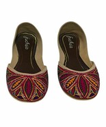 Fuchsia Olivia Ballet Flats Handmade Embroidered Boho Shoe Size 9 Vibran... - €18,11 EUR