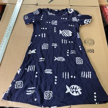 Notations Pullover Ocean Fish Theme Dress, Blue Laguna Summer Size S, Cover Up - £15.12 GBP