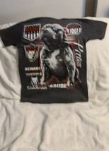 Pitbull Terrier Rude Dog Beware Warning Team Gray T-SHIRT Shirt - £9.11 GBP