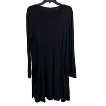 Betabrand Black Travel Dress Long Sleeve Stretchy Tunic With Pockets Womens Med - £29.04 GBP