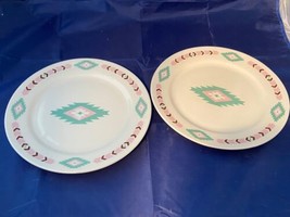 NOS Meiwa Aztec Table Art Set of 2 Pc Dinner Plates NEW Southwestern - £31.16 GBP