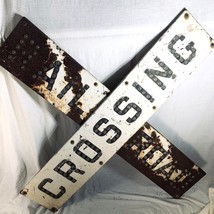 White Railroad Crossing Sign with All Cat Eye Glass Jewels Marbles Porcelain Vtg - £351.78 GBP