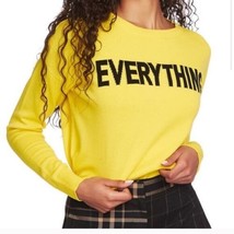 1 State Wild Thing Everything Yellow Sweater Lightweight Long Sleeve Siz... - $22.30