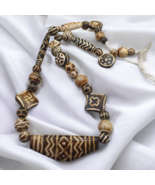 Antiguo birmano del sur de Asia Pumtek Pyu cuentas collar largo patrones... - €187,98 EUR