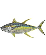 Yellowfin Tuna  Machine Embroidery Design  - $4.95