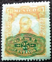 1910 Five Cents Hidalgo Mexico Stamp Overprinted - $0.99