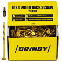 #10 X 3’’ Wood Screws, 200Pack I Rust Resistant I Quick Drive &amp; Fast Grip   - £24.54 GBP