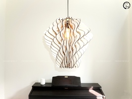 Modern Wooden Chandelier Nordic Living Room Pendant Light Dining Room Decor - £195.92 GBP