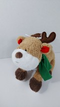 Carters baby plush tan white reindeer brown feet green scarf red ears soft toy - £28.94 GBP