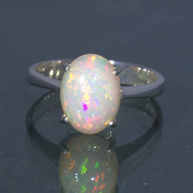 Welo Opal Untreated Stable Ethiopia Gem Handmade Silver Ring size 7.5 Design 121 - £75.16 GBP