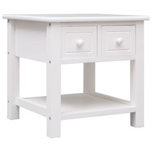 Side Table White 40x40x40 cm Paulownia Wood - £32.32 GBP