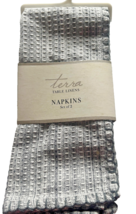 Terra Woven Lyon Napkins 19x 19&quot; Napkins Set of 2 in Gray Grey Everyday - £12.42 GBP