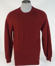 Izod Burgundy Crewneck Cotton Knit Sweater Mens NWT - $84.99