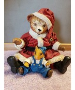 Clothtique Teddy Bear Dressed As Santa Claus with Friend Mouse  - £19.38 GBP