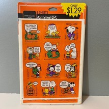 Vintage Hallmark Ambassador Snoopy Pumpkins Halloween Stickers - 8 Sheets - £23.69 GBP