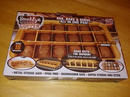 Gotham Steel 1491 Brooklyn Brownie Baking Pan with Built-In Slicer - Brown-NEW - £9.02 GBP