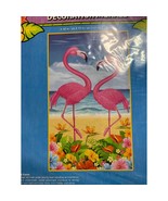 New Luau Wall Decor Mural Flamingo on Beach Flowers 42 in x 72 in Party ... - £6.19 GBP