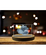 LED Base included | Strawberries 3D Engraved Crystal Unique Decor Gift - $484.70 MXN+