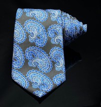 Alexander Julian Colours Tie Blue Paisley Long Handmade - £11.62 GBP