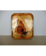 Vintage MCM gold tone glass impressionist abstract butterfly trivet wall... - $468.00 MXN