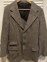 Yves Saint Laurent Men’s Wool Blazer Coat Brown Made In Switzerland Size 48 R - $124.99