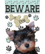 Flag Emotes Double Sided Garden Flag Beware Of Dog Yorkie Funny Puppy Ba... - £10.11 GBP