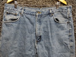 Carhartt Jeans Men 40x32 Blue Flannel Lined B172 DST Stone Wash Outdoor Workwear - £22.04 GBP
