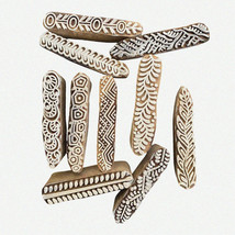 Mehandi Textile &amp; Pottery Wooden Stamps Set of 10 - Border Pattern Print... - $60.34