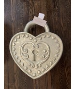 Tall LARGE RACHEL ZOE Gold Heart Love Lock  Valentines Day Decor No Key - $2,783.93 MXN