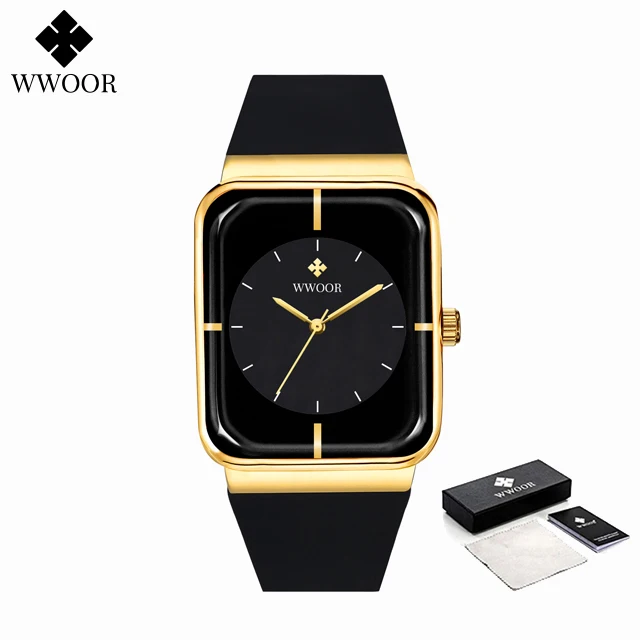 Men&#39;s Watches Fashion Simple Square Quartz Wristwatch Male  Waterproof Silicone  - £23.18 GBP