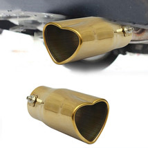 Heart Shaped Auto Stainless Steel Gold Rear Exhaust Pipe Tail Muffler Tip - £18.67 GBP