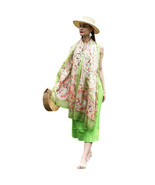 Anyyou 100% Mulberry Silk Avocado Green Long Scarf Luxury Brand Women Be... - $126.46 CAD