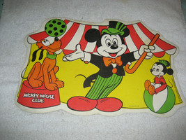 Vintage Walt Disney Mickey Mouse Pluto Club Placemat 17&#39;&#39; x 12&#39;&#39; Plastic - £11.82 GBP
