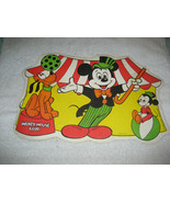 Vintage Walt Disney Mickey Mouse Pluto Club Placemat 17&#39;&#39; x 12&#39;&#39; Plastic - £11.67 GBP