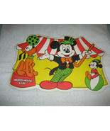 Vintage Walt Disney Mickey Mouse Pluto Club Placemat 17&#39;&#39; x 12&#39;&#39; Plastic - £11.74 GBP