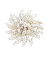 Dancing White Petals Natural Shell Pin or Brooch - £15.57 GBP