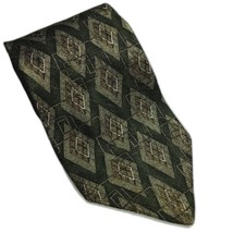 Haggar Collections Green Tie Silk Necktie 4 X 59 Inches Diamond Pattern - £7.83 GBP