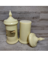 Vintage Styson Art NY MCM Art Deco Celluloid Vanity Talc Shakers Salt &amp; ... - £15.86 GBP