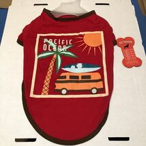 pet fashion t shirt size Small Red Pacific Ocean Van Palm Tree Sunshine - $163.59 MXN
