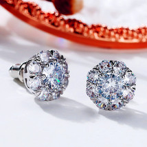 Taobao Recommend Exquisite Full Diamond Flower Zircon Ear Studs Creative Earring - £8.00 GBP