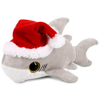 Big Eye Shark Stuffed Animal Plush Dress Up With Santa Claus Hat, 6 Inch - £30.67 GBP