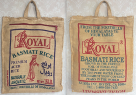 Canvas Bag 15lb Royal Basmati Rice Zip Carry Bag India - £9.29 GBP