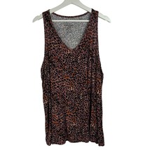 Torrid Plus Size 1X Top Super Soft Rib Sleeveless Lounge Tank Animal Leo... - $23.32